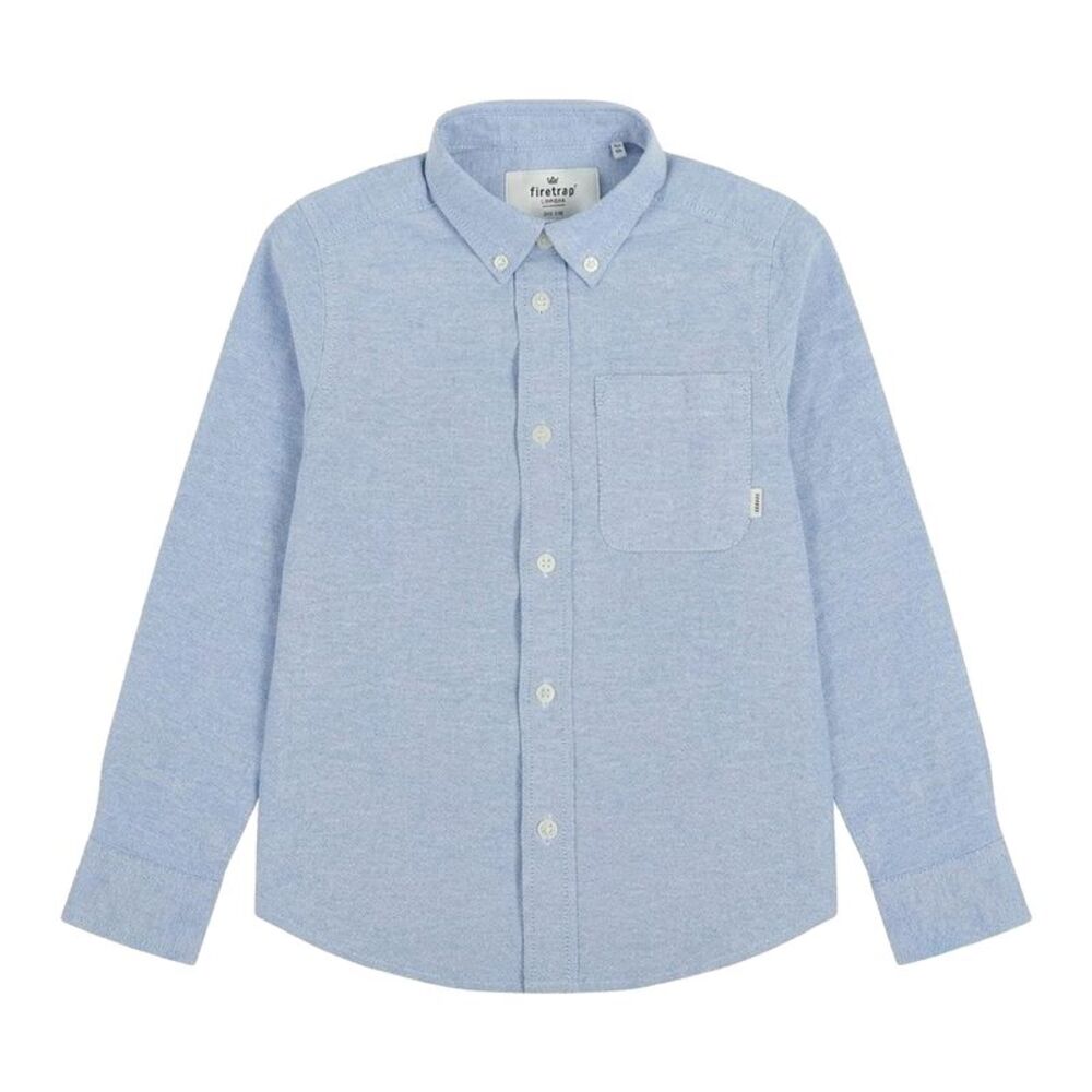 Firetrap Boys Oxford Pocket Long-Sleeved Shirt / Blue